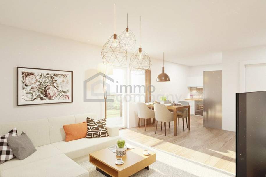 Gemeinsam statt Einsam! Wohnungen für Generation 50+ • Erstbezug • Grünruhelage / 3-Zimmer-Wohnung mit Balkon, Garten und Garage! (Top 2 - 1.OG - 81 m² ), Wohnung-kauf, 368.000,€, 7000 Eisenstadt(Stadt)