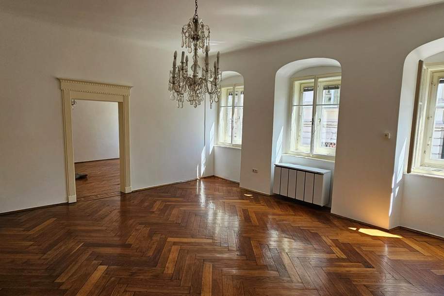 "Jetzt Preisreduzierung!" Wohnen und/oder arbeiten in großzügiger-teilsanierter 4 Zimmer-Altbau-Wohnung an der Linzer Herrenstraße, Wohnung-legalform.pacht, 1.795,00,€, 4020 Linz(Stadt)