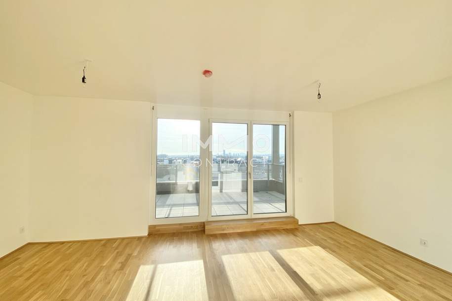 ANLAGE-WOHNUNG 3 Zimmer - TERRASSE Dachgeschoss mit Weitblick mit ca 40m² Dachterrasse, Wohnung-kauf, 358.625,€, 1220 Wien 22., Donaustadt