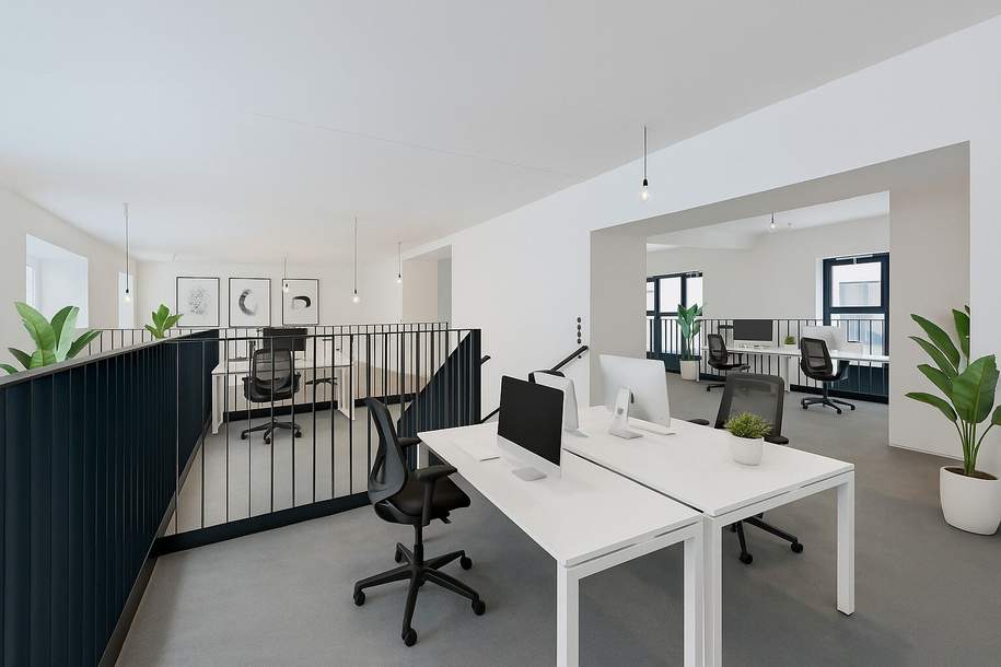 Einzigartige Geschäftsfläche im Loft-Stil beim Augarten! Erstbezug nach Revitalisierung, Gewerbeobjekt-miete, 6.218,40,€, 1200 Wien 22., Donaustadt