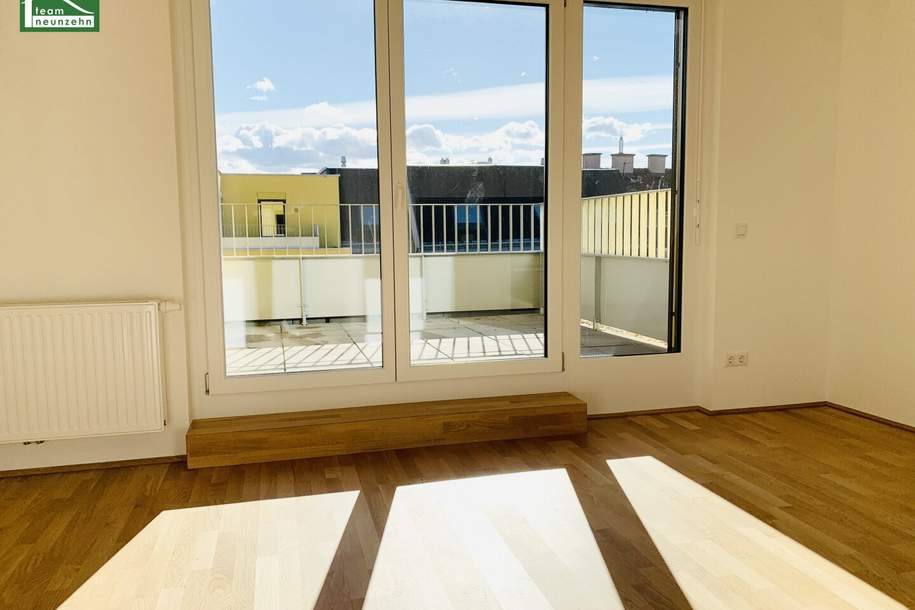 LEO 131 - Tolle 3-Zimmer Wohnung mit 2 großen Terrassen! Nur 4 Bus-Stationen zum Bahnhof Floridsdorf und viel Grün in der Nähe!, Wohnung-miete, 1.099,00,€, 1210 Wien 22., Donaustadt