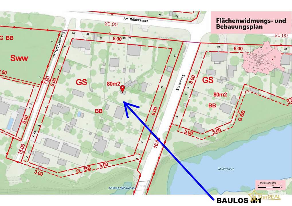 BAUGRUNDSTÜCK IN EINZIGARTIGER LAGE DIREKT AM MÜHLWASSER - NÄHE DONAUSPITAL