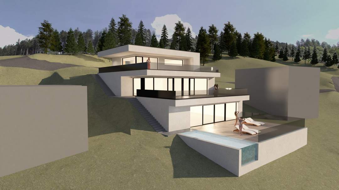 Exklusives Baugrundstück mit geplantem Einfamilienhausprojekt in Pfarrwerfen