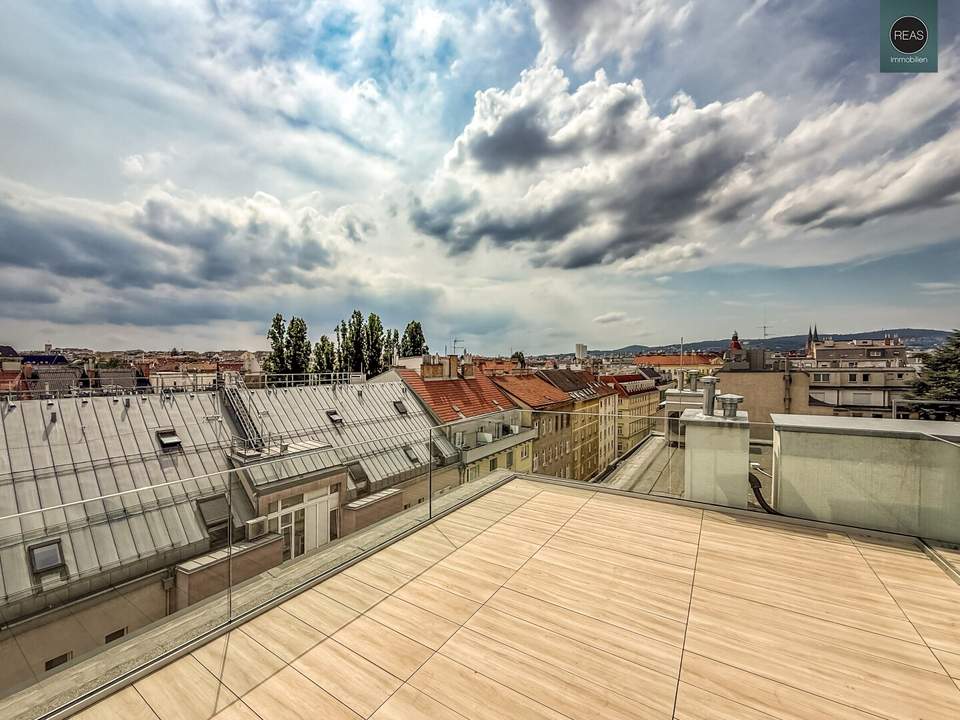 Erstbezug: Atemberaubendes Dachgeschoss - Apartment (klimatisiert) mit 3 Terrassen und hochwertiger Ausstattung im Trendbezirk Ottakring!
