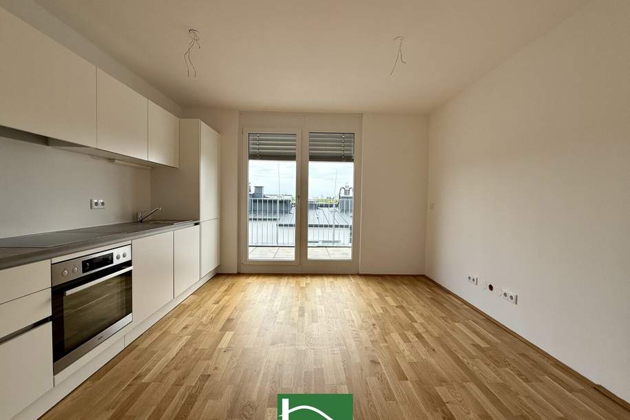 Wohnen in Grünruhelage im Herzen Stammersdorfs – Einbauküche und Freifläche inklusive. - WOHNTRAUM, Wohnung-miete, 998,37,€, 1210 Wien 21., Floridsdorf