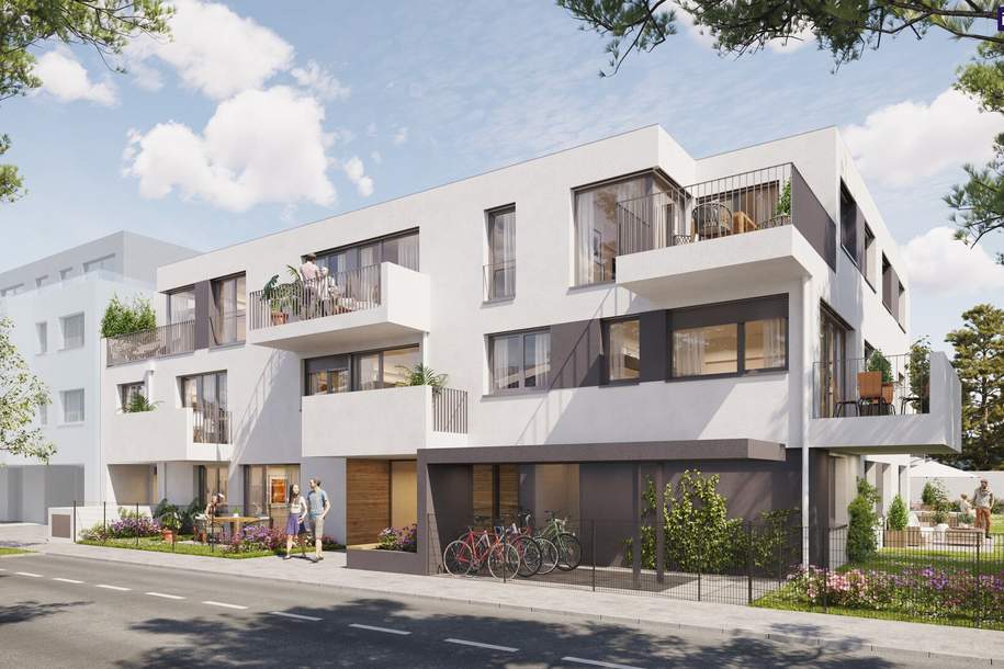 DAS WEGL: 3- Zimmer I Wohnkomfort I Balkon I nachhaltig I hochwertig I Zentrum I ruhige Lage I beste Infrastruktur!, Wohnung-kauf, 372.910,€, 2320 Bruck an der Leitha