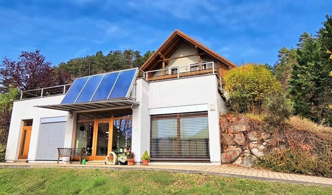 Traumhaus mit Praxis/Einliegerwohnung/Büro, Garage, PV - Weinkeller und Aussicht inklusive