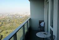 Donauparkblick! Spacious studio apartment on a higher floor for short or long term rent!