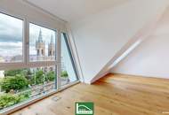 ÜBER DEN DÄCHERN WIENS! DACHGESCHOSS WOHNTRAUM IN HERNALS! DACHTERRASSEN MIT RUNDUM - WEITBLICK! SOFORT BEZIEHBAR! KÜCHEN INKLUSIVE. - WOHNTRAUM