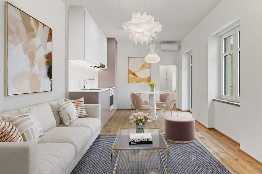 ++ CITYLIVING PUR ++ 1-ZIMMER APARTMENT mit BALKON im 7. Bezirk, Wohnung-kauf, 335.000,€, 1070 Wien 7., Neubau