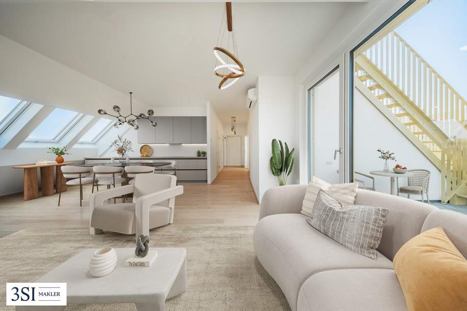 Modern Living - Exklusive Penthouse-Wohnung mit Weit- und Grünblick - Ruhelage, Wohnung-kauf, 667.000,€, 1220 Wien 22., Donaustadt