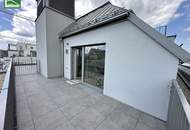 Traumhafte Erstbezugs-Maisonette mit Galerie, großer Terrasse und Weitblick nahe Kagraner Platz! Hochmoderne Ausstattung und Küche inkludiert!