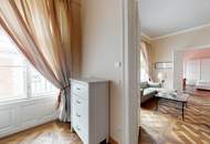 Unbefristet! ELEGANTE ALTBAUWOHNUNG, komplett möbliert, schönes Haus, hofseitiger Balkon, TOP LAGE!