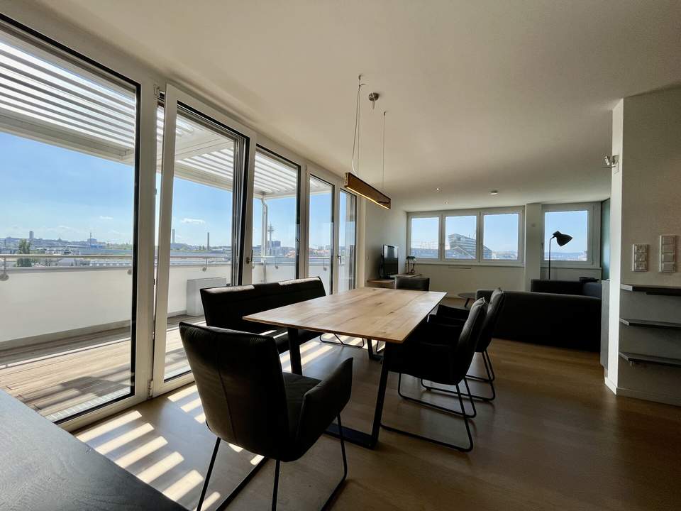 Tolle Penthouse-Designerwohnung mit zwei Terrassen und traumhaftem Fernblick Nähe Gasometer