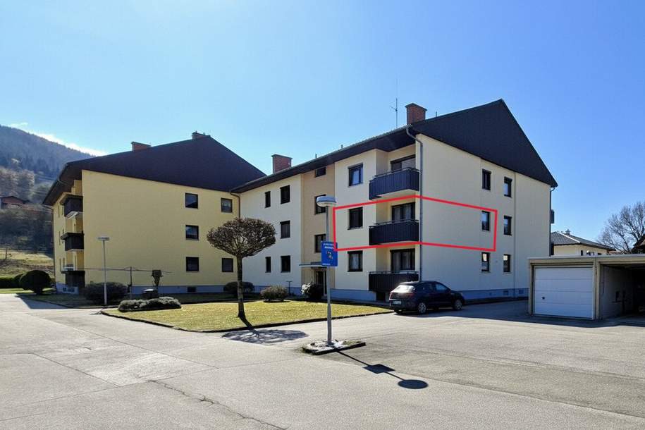 Charmante 2-Zimmer-ETW mit Loggia und Abstellplatz für PKW , günstige BK, Wohnung-kauf, 85.200,€, 8661 Bruck-Mürzzuschlag