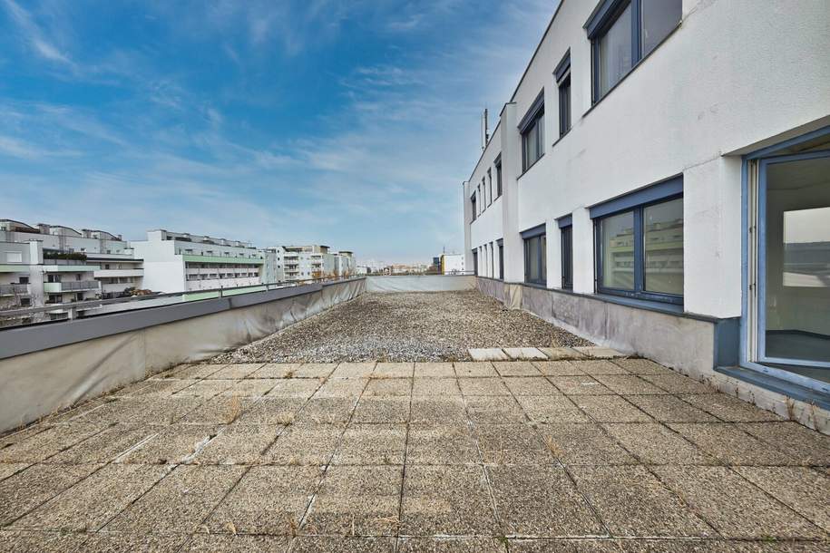 268m² Büro mit 111m² Terrasse zur alleinigen Nutzung | Klima | Parkplätze | auf bis zu 668m² erweiterbar | optionales EG-Lager mit 47m², Gewerbeobjekt-miete, 3.350,63,€, 2351 Mödling
