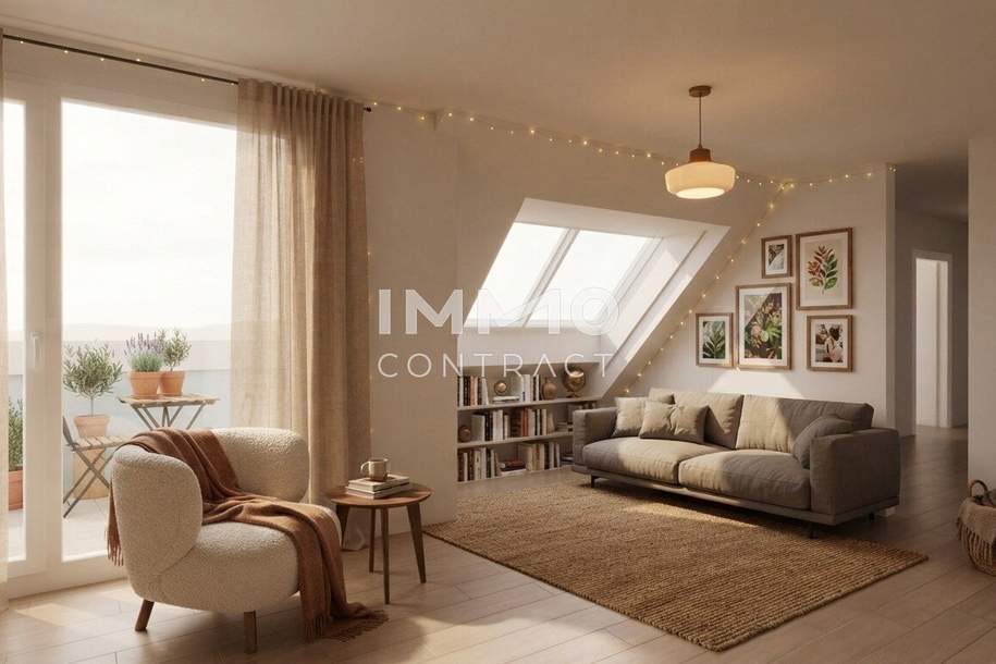 Ihr neues Zuhause nimmt Gestalt an – Exklusive 3-Zimmer-Dachgeschosswohnung mit Terrasse, Wohnung-kauf, 503.200,€, 1140 Wien 14., Penzing