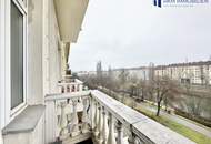 Klassische Wiener Altbauwohnung mit 4 Zimmern und Balkon mit Blick auf den Donaukanal