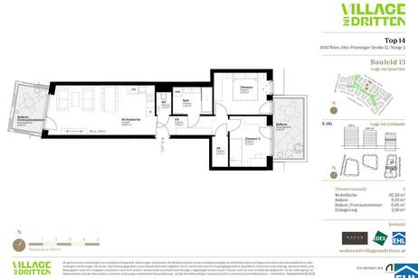 Zum Anlegerpreis: URBAN DAHEIM - VILLAGE IM DRITTEN, Wohnung-kauf, 344.000,€, 1030 Wien 3., Landstraße