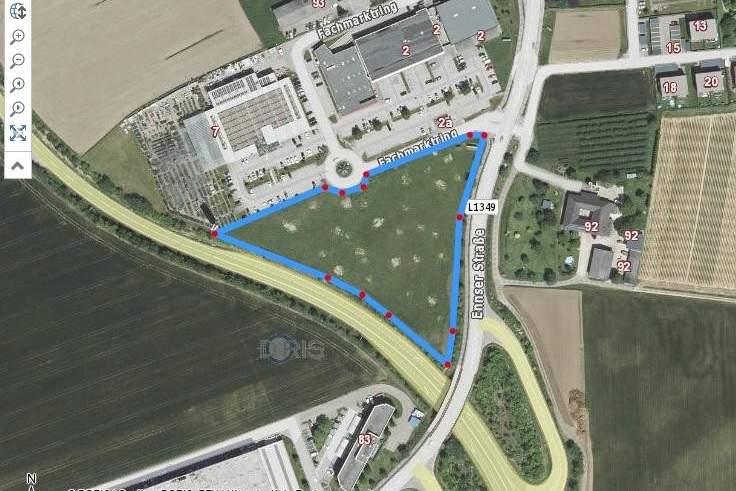 Grundstück mit B Widmung am Fachmarktring Steyr - - Industrie oder Gewerbe !!!, Grund und Boden-miete, 4407 Steyr-Land