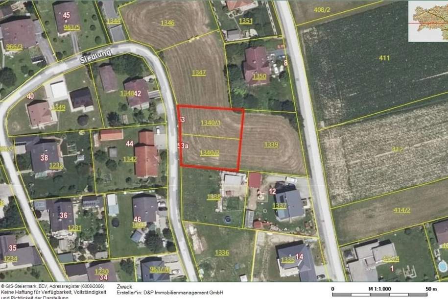 TOP Baugrundstück 1000 m² in Neudau ++ Baubescheid (Provisionsfrei), Grund und Boden-kauf, 47,€, 8292 Hartberg-Fürstenfeld