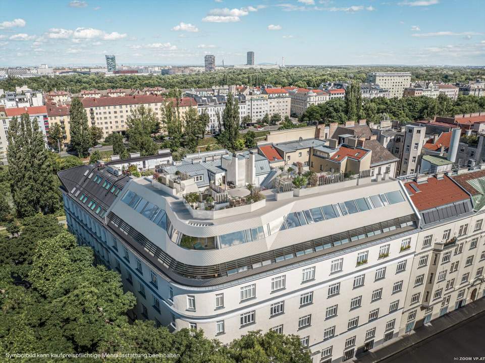 94 m² Dachgeschoss-Maisonette mit Terrasse und Dachterrasse | 38 m² Freifläche, 3 Zimmer