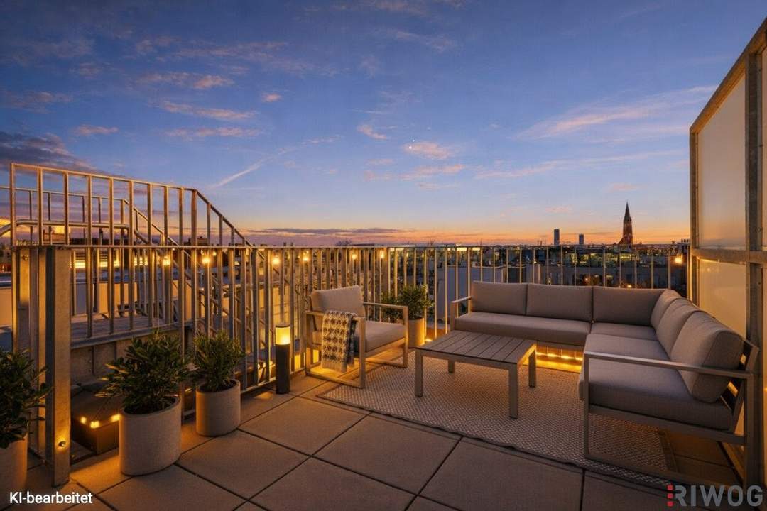 DACHTERRASSE mit spektakulärem Fernblick | DG-Maisonette Nähe Alte Donau | Erstbezug | Teils hofseitig | Fernwärme | TG-Stellplatz optional | Ideal für Anleger oder Eigennutzer | Nachhaltiges Projekt