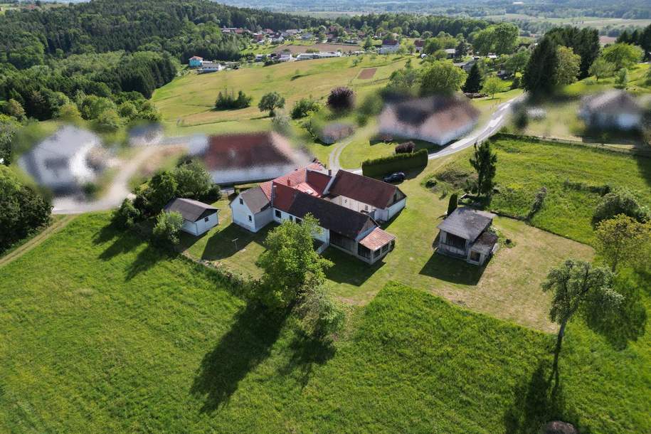 "DREIKANTHOF" mit ca. 9.436 m² Grund und diversen Nebengebäuden in Ruhelage, Haus-kauf, 229.000,€, 7572 Jennersdorf