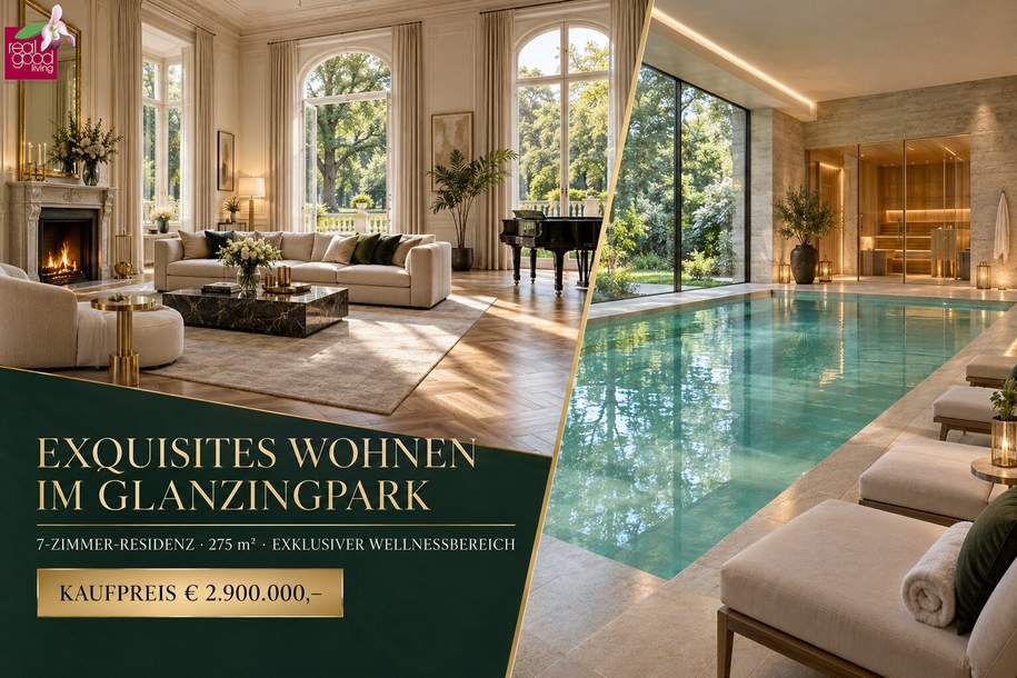 Exquisites Wohnen im Glanzingpark – repräsentative 7-Zimmer-Residenz mit privatem Spa-Gefühl, Wohnung-kauf, 2.900.000,€, 1190 Wien 19., Döbling
