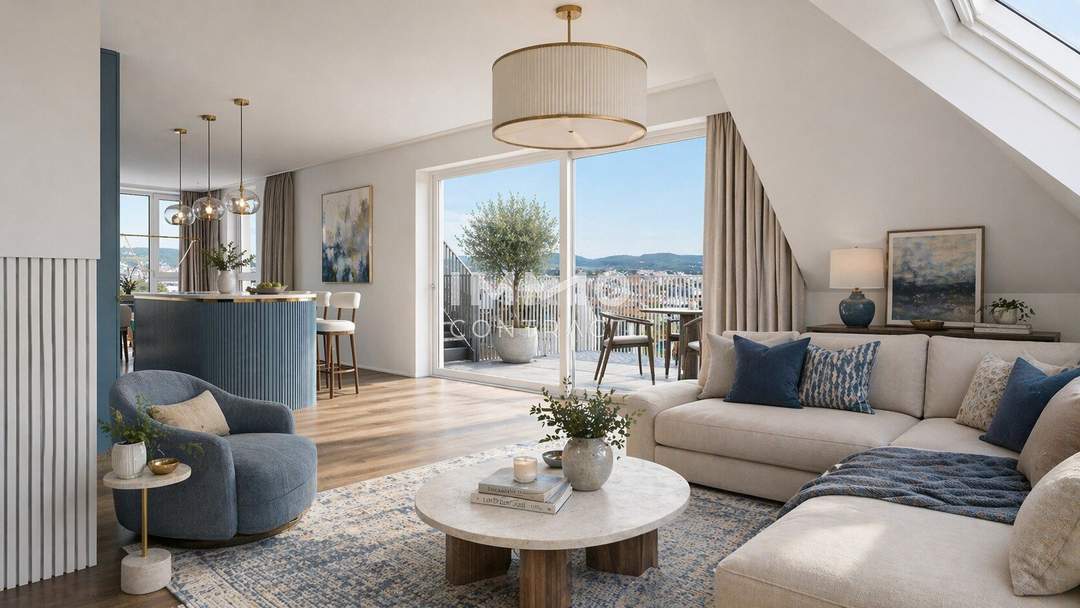 Geräumige Zweizimmer-Wohnung mit westseitigem Balkon und ganz viel Ruhe (klimatisiertes DG)
