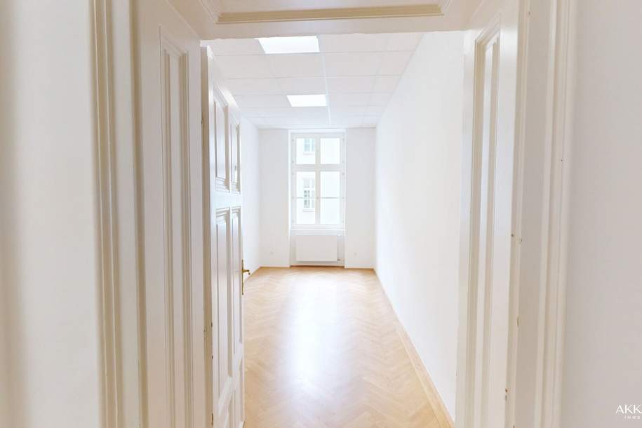 Modern sanierte Bürofläche – 6 Zimmer &amp; Erweiterungsmöglichkeit bis ca. 600 m², Gewerbeobjekt-miete, 3.320,92,€, 1060 Wien 6., Mariahilf
