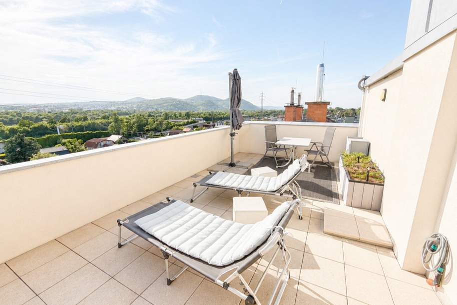 Sonnenuntergänge über Wien – Exklusive Dachgeschoss-Maisonette mit Kahlenbergblick!, Wohnung-kauf, 539.000,€, 1210 Wien 22., Donaustadt