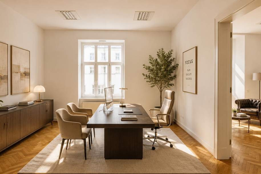 KLAGENFURT - Bahnhofstraße: Elegantes Premium-Office im prestigeträchtigen Altbau, Gewerbeobjekt-miete, 1.991,21,€, 9020 Klagenfurt(Stadt)