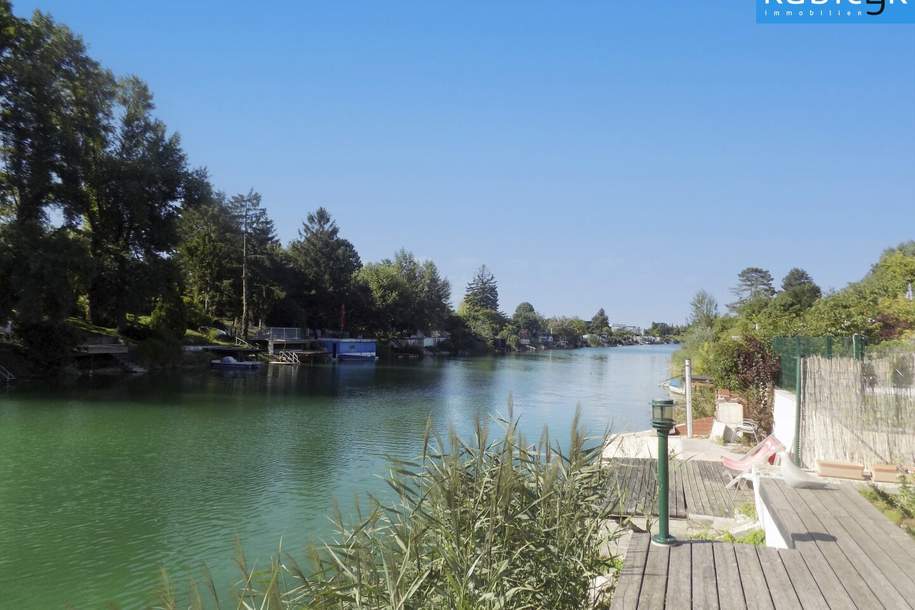 Moderner Sommer-Badebungalow mit direktem Wasserzugang auf Pachtgrund, Haus-kauf, 140.000,€, 2301 Gänserndorf