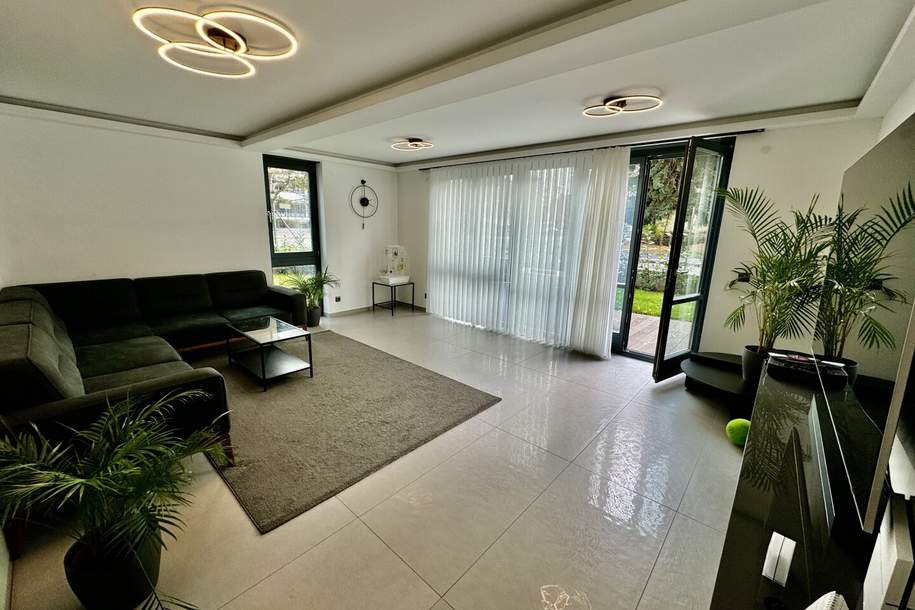 MODERNE GARTENMASIONETTE MIT 123 M2 WOHNFLÄCHE UND 93 M2 GARTEN PLUS GARAGE DIREKT BEIM MARCHFELDKANAL, Wohnung-kauf, 598.000,€, 1210 Wien 21., Floridsdorf