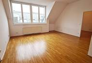 VIKTORGASSE, FERNBLICK, 84 m2 Dachgeschoß mit 30 m2 Terrasse, 2 Zimmer, Wohnküche, 2 Bäder, Parketten, U1-Nähe