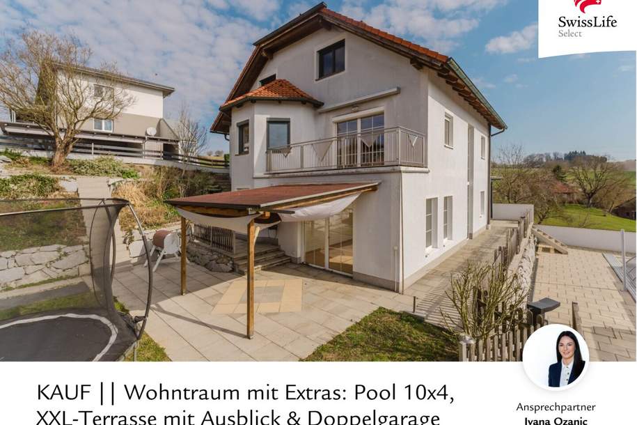 Wohntraum mit Extras: Pool 10x4, XXL-Terrasse mit Ausblick &amp; Doppelgarage, Haus-kauf, 649.000,€, 4633 Grieskirchen