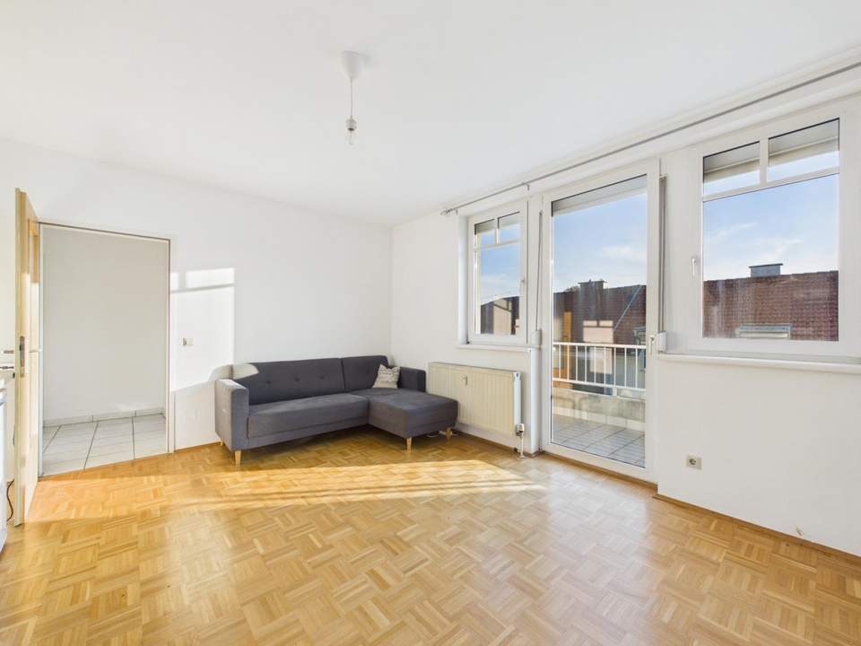 LINZ/URFAHR (AUBERG) : TOP-Mietwohnung ca. 42 m2 (2 Zimmer) + BALKON mit Pöstlingbergblick + KÜCHE