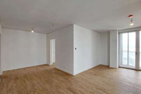 3-Zi.-Erstbezug mit Loggia &amp; Donaublick | TOWER HOMES im V22, Wohnung-miete, 735,00,€, 1220 Wien 22., Donaustadt