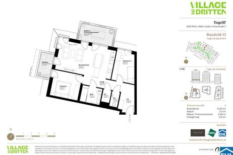 URBAN DAHEIM - VILLAGE IM DRITTEN, Wohnung-kauf, 354.000,€, 1030 Wien 3., Landstraße