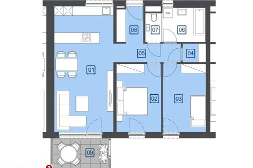 EXKLUSIV &amp; MODERN | 3-Zimmer-Wohnung mit Balkon, Wohnung-miete, 912,89,€, 8054 Graz(Stadt)