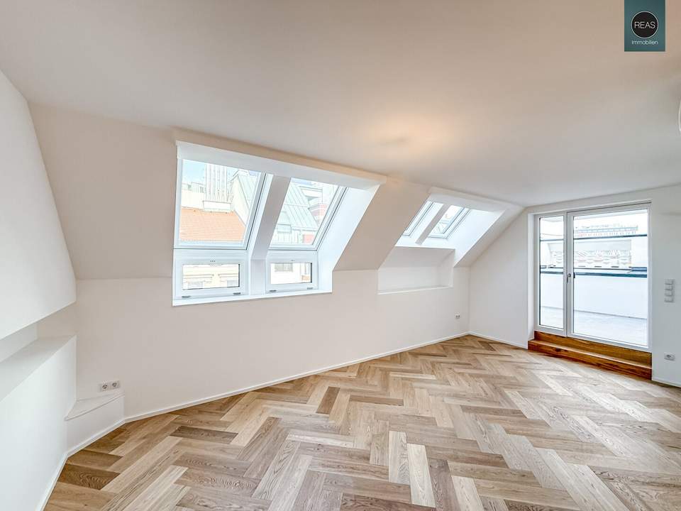 Elevate 1090 – Erstbezug: Luxus Dachgeschoss - Wohnung (klimatisiert) mit Terrasse nahe U6 Alser Straße, AKH!