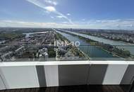 Möbliertes Apartment im 42. Stock mit Weitblick auf die Donau! Pool, Spa und Fitness inklusive!