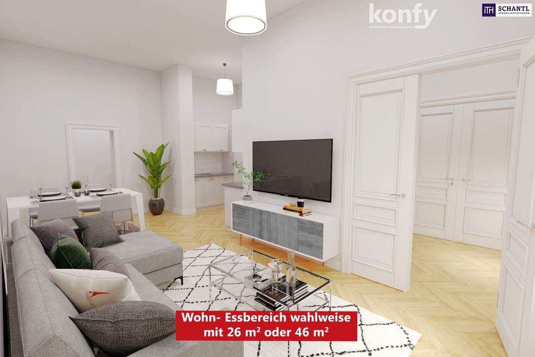 Sorgenlos - Konfigurieren Sie mit! Exklusive, sanierte ca. 70 m² Altbauwohnung in der Hofgasse, Stadtzentrum von Graz!