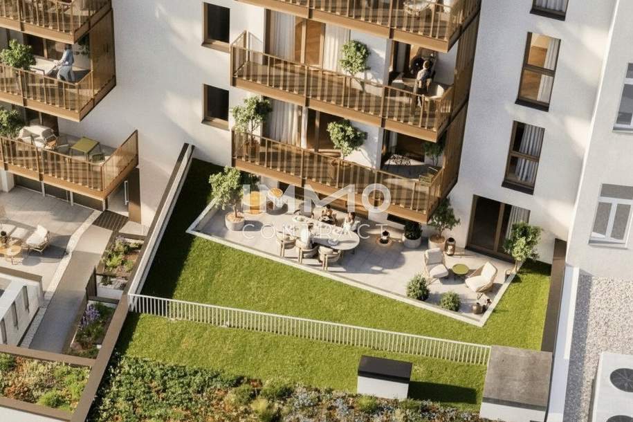 Traumhafte 4-Zimmer-Erstbezugswohnung mit Eigengarten im 1. OG, Wohnung-kauf, 575.800,€, 1220 Wien 22., Donaustadt