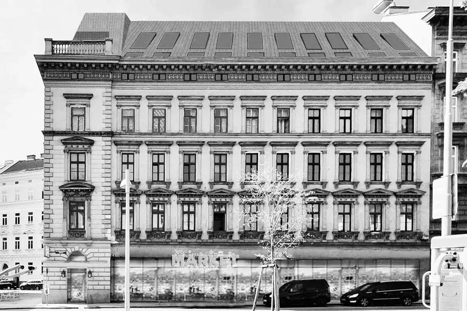 Entwicklungspotenzial - Rohdachboden für bewilligten DG-Ausbau in ansprechendem Gründerzeithaus!, Gewerbeobjekt-kauf, 1.150.000,€, 1150 Wien 15., Rudolfsheim-Fünfhaus