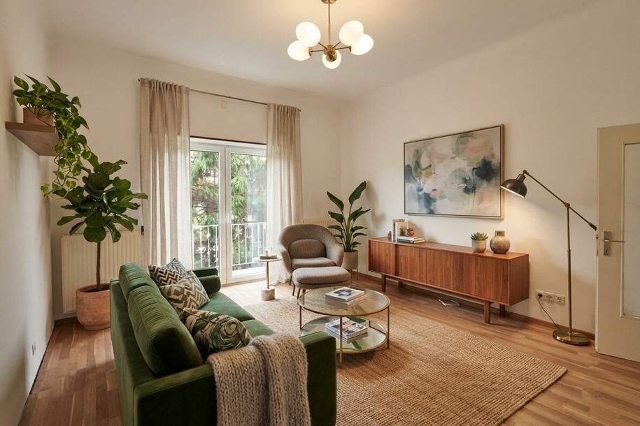 Vorgarten: Gemütliche Balkonwohnung + Nähe Donauinsel + Sonniges Wohnzimmer + Teilbar auf 3 Zimmer, Wohnung-kauf, 318.000,€, 1200 Wien 20., Brigittenau