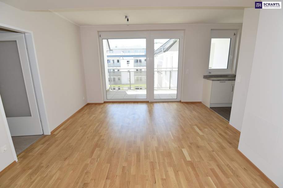 "DER MARKHOF" - ist einfach lässig! Neuwertige Drei-Zimmer-Wohnung mit separater Dachterrasse on Top., Wohnung-miete, 1.381,81,€, 2320 Bruck an der Leitha