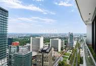 Sonnenuntergang im modernsten Turm Wiens: DANUBEFLATS 42. Etage