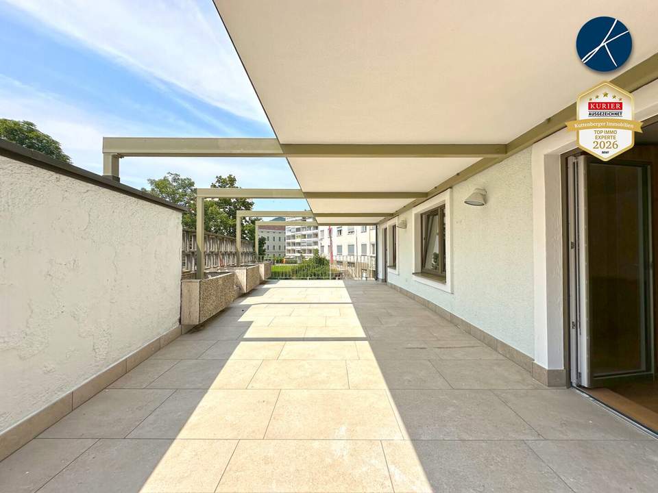 Zentrum: 3-Zimmer Wohnung mit 57m² Terrasse / Garage möglich